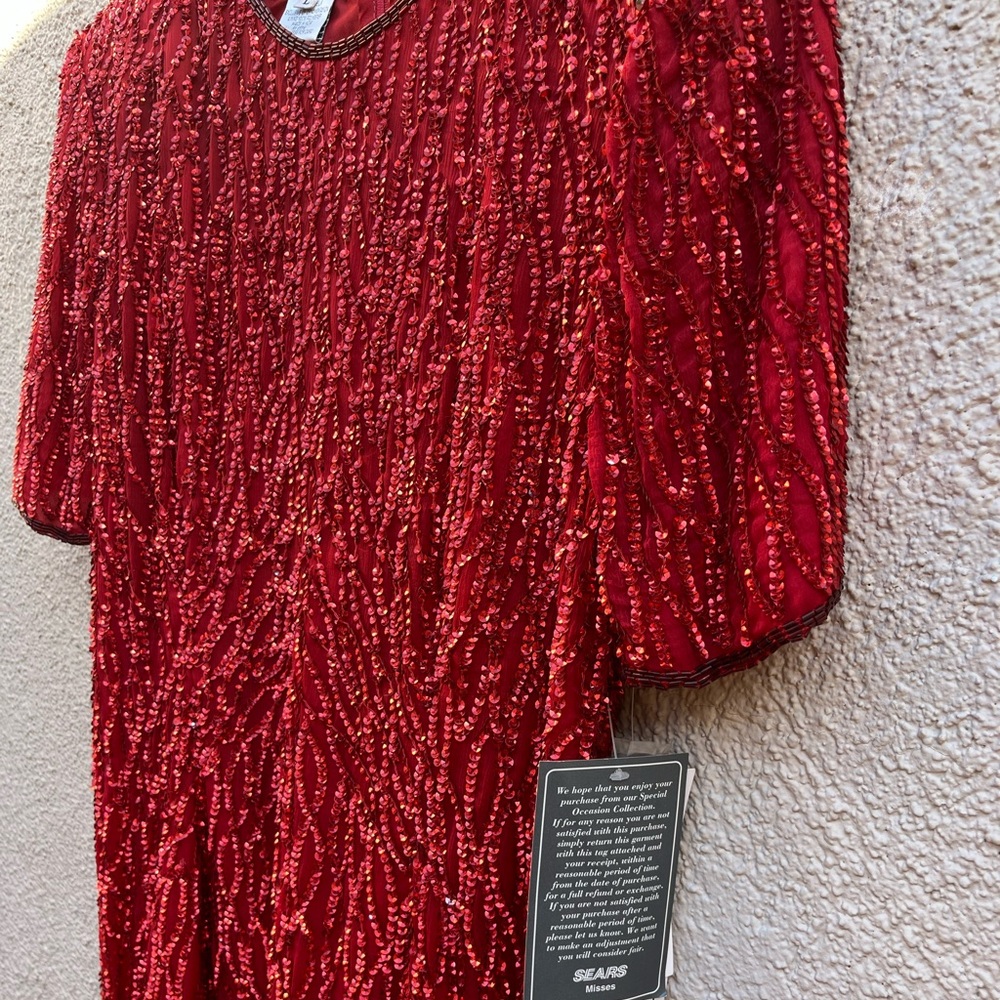 Vintage 80’s/90’s red sequin dress - Picture 3 of 12
